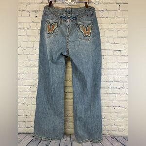 Vintage Faded Glory Light Wash Boho Festival Stevie Y2K Straight Leg Jeans 16